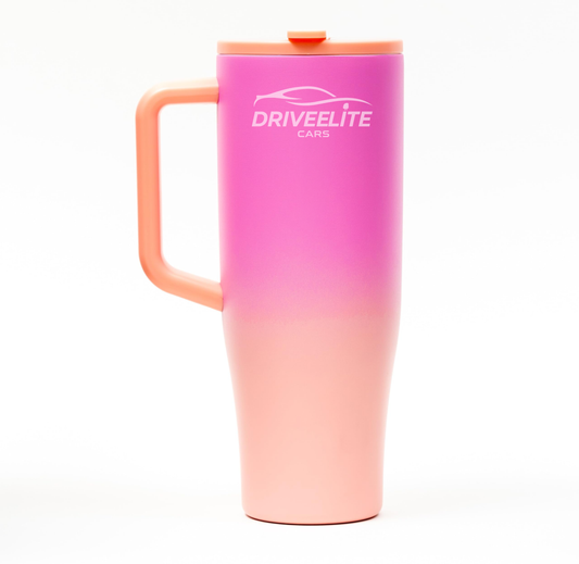 Driveelitecars 40oz Insulated Travel Mug (Peach Sunset)