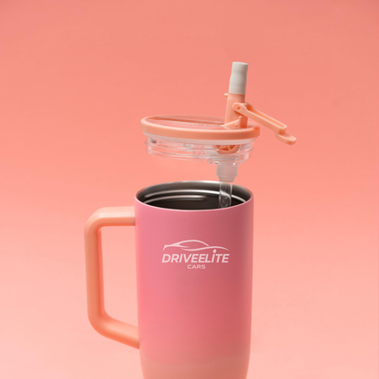 Driveelitecars 40oz Insulated Travel Mug (Peach Sunset)
