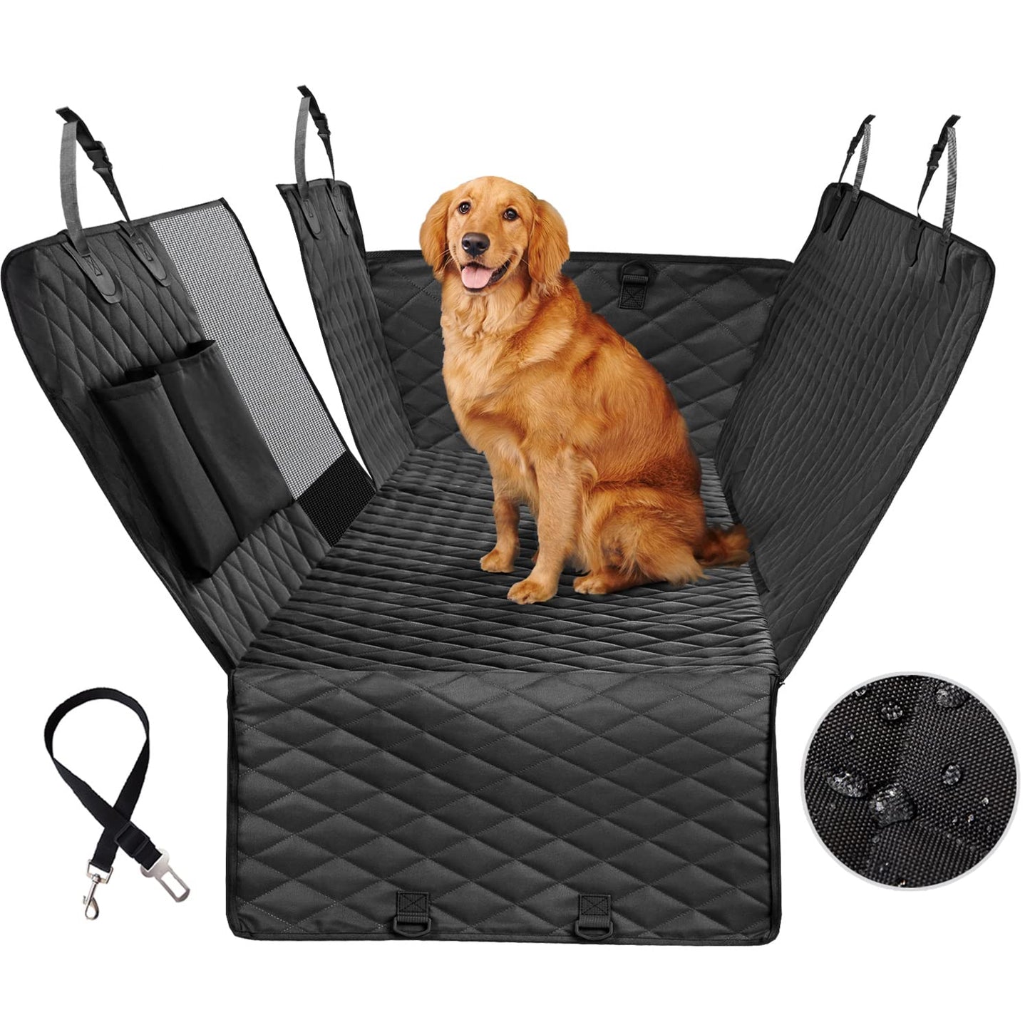 Driveelitecars Waterproof Dog Car Seat Cover with Mesh Window